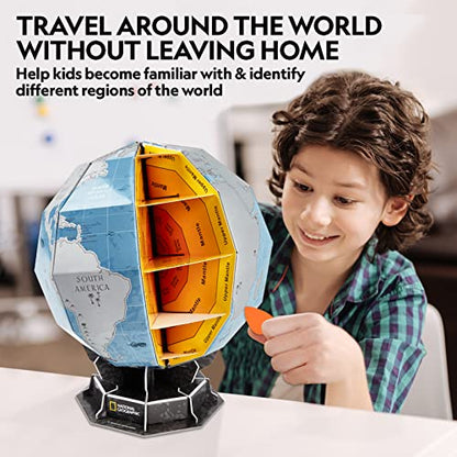 NATIONAL GEOGRAPHIC Scratchable Globe for Kids Learning - STEM Toys Earth Globe National Geographic 3D Puzzles for Kids Science Kit, Arts and Crafts for Kids Ages 8-12, Toys for Ages 8-13 Boys Girls