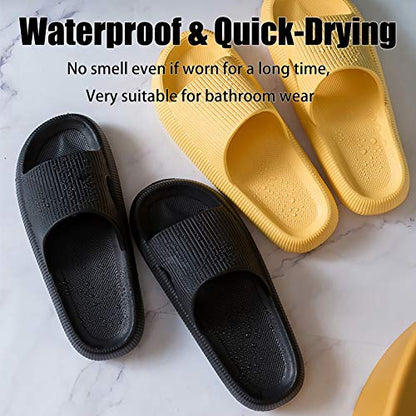 rosyclo Cloud Slippers for Women and Men, Massage Shower Bathroom Non-Slip Quick Drying Open Toe Super Soft Comfy Thick Sole Home House Cloud Cushion Slide Sandals for Indoor & Outdoor Platform Shoes