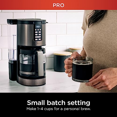Ninja DCM201BK Programmable XL 14-Cup Coffee Maker PRO, 14-Cup Glass Carafe, Freshness Timer, with Permanent Filter, Black Stainless Steel