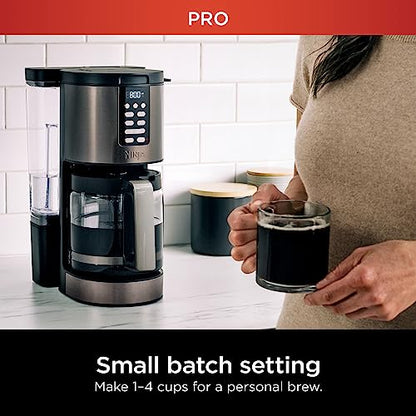 Ninja DCM201BK Programmable XL 14-Cup Coffee Maker PRO, 14-Cup Glass Carafe, Freshness Timer, with Permanent Filter, Black Stainless Steel