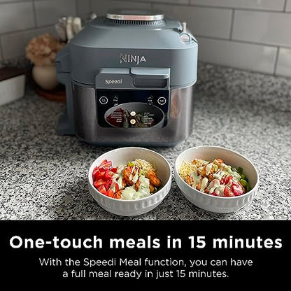 Ninja SF301 Speedi Rapid Cooker & Air Fryer, 6-Quart Capacity, 12-in-1 Functions to Steam, Bake, Roast, Sear, Sauté, Slow Cook, Sous Vide & More, 15-Minute Speedi Meals All In One Pot, Sea Salt Gray