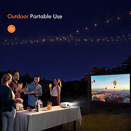 AuKing Projector, 2023 Upgraded Mini Projector, 9500 lumens Multimedia Home Theater Video Projector, Compatible with Full HD 1080P HDMI, USB, VGA, AV, Smartphone, Pad, TV Box, Laptop