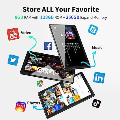 SGIN 10 Inch Android 12 Tablet, 8GB RAM 128GB ROM Tablets Computer with Octa-Core 2.0Ghz Processor, 1982 * 1200 IPS Display, 5MP+8MP Dual Camera, WiFi, Bluetooth 5.0, 6000mAh