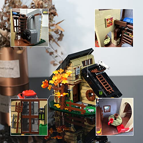 ENJBRICK A-Frame Cabin Building Set Compatible with Lego Architecture for Adutls, Friends Autumn House for Girls 8-14 Years Up 696pcs