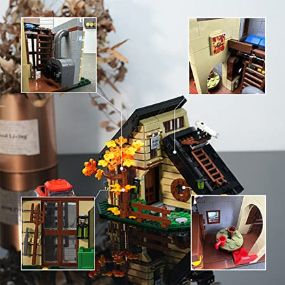 ENJBRICK A-Frame Cabin Building Set Compatible with Lego Architecture for Adutls, Friends Autumn House for Girls 8-14 Years Up 696pcs