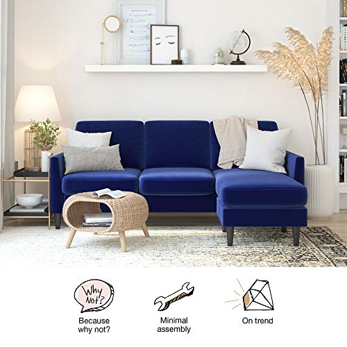 Mr. Kate Winston Sofa Sectional, Blue Velvet