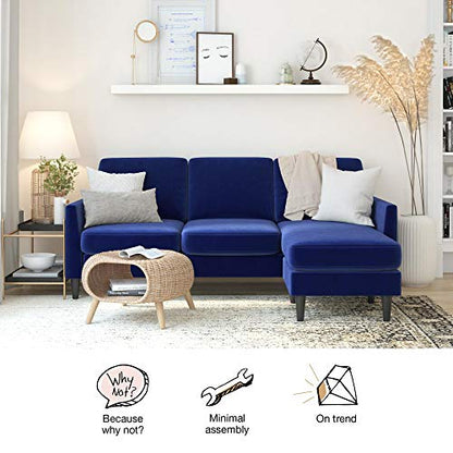Mr. Kate Winston Sofa Sectional, Blue Velvet
