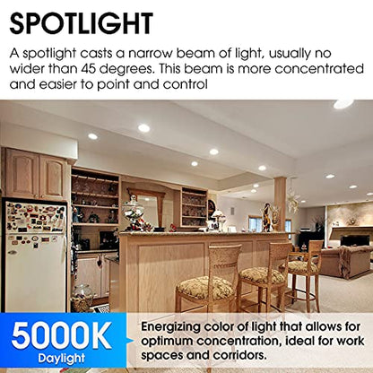 Energetic 1250LM Outdoor 12PK Par38 Led Flood Light Bulb, 5000K Daylight, 100W, Dimmable, CRI90, E26 Base, Waterproof Led Spotlight Bulb, UL Listed