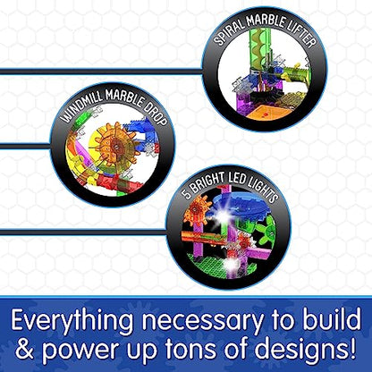 The Learning Journey: Techno Gears Marble Mania - Extreme Glo (200+ pcs) - Glow in The Dark Marble Run for Kids Ages 6 and Up - Award Winning Toys