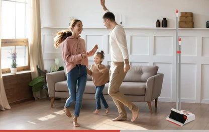 Broom and Dustpan for Home/Broom with Dustpan Combo Set/Dust Pan with Long Handle for Kitchen Room Office Lobby Floor Use Upright Standing Dustpan Indoor Broom Set