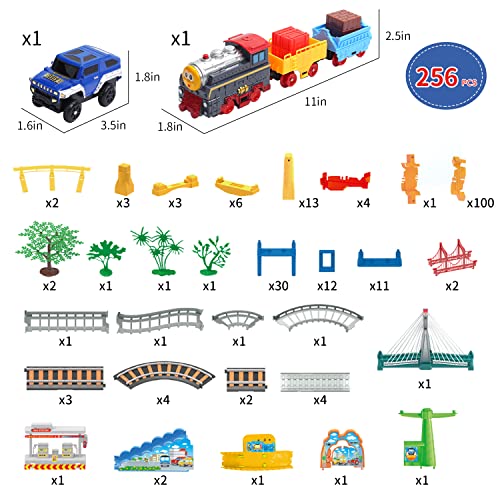 Train Set Toy, Tracks Car Toy, Train Track Playset, Toy for 3 4 5 Years Old Toddlers, Kids, Boys and Girls