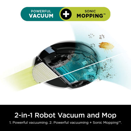 SHARK RV2620WD AI Ultra Robot Vacuum and Mop with Matrix Clean Navigation, CleanEdge Technology, Perfect for Pet Hair, Compatible with Alexa, Black/Mocha