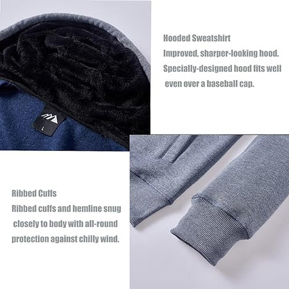 OHSNMAKSL Men's Full Zip Hoodie Fleece Jacket Sweatshirt Lined work coat 21-M-WY-02#Bluegray-L