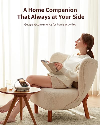 Gift for Her, EZVALO Music Table Lamp with Wireless Charger, 4 in 1 Touch Bedside Lamp, Portable Bluetooth Speaker, Phone Holder, Dimmable LED Night Light Birthday Gifts for Women, Men, Dad, Mom