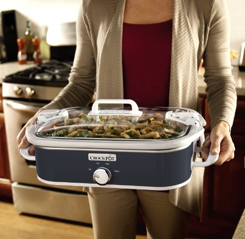 Crock-Pot Small 3.5 Quart Casserole Manual Slow Cooker and Food Warmer, Charcoal