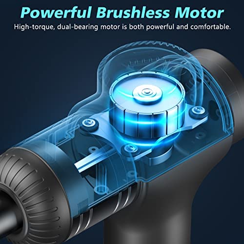 RAEMAO EM22 Massage Gun Deep Tissue Handheld Electric Muscle Massager Percussion Massage Gun for Athletes, Dark Gray