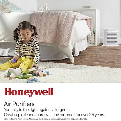Honeywell HPA104 HEPA Air Purifier for Medium Rooms - Microscopic Airborne Allergen+ Reducer, Cleans Up To 750 Sq Ft in 1 Hour - Wildfire/Smoke, Pollen, Pet Dander, and Dust Air Purifier – White