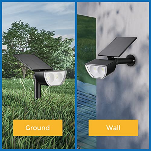 Linkind Outdoor Solar Spot Lights, 6500K Daylight Solar Spotlight, IP67 Waterproof Adjustable Solar Panel, Solar Lights Outdoor for Yard Walkway Garden Decor, 2 Pack