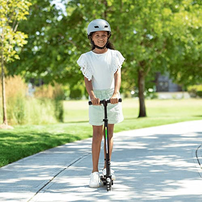 Jetson Scooters - Mars Kick Scooter (Midnight Black) - Collapsible Portable Kids Push Scooter - Lightweight Folding Design with High Visibility RGB Light Up LEDs on Wheels and Deck