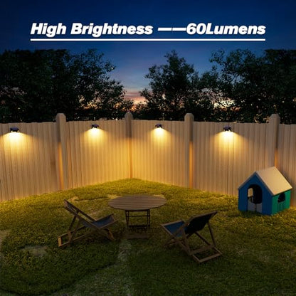 Aulanto Solar Fence Lights 4 Pack, 60 Lumen Warm White and Cool White, Solar Lights Outdoor IP67 Waterproof for Fence, Outdoor Lighting Decor for Backyard,Garden,Fence,Wall,Deck Railing,Stairs.