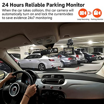 Dash Cam, Dash Camera for Car,3 Inch LCD Screen, 1080P Full HD Car Dashboard Recorder, 120° Wide Angle Dashcam, Gravity Sensor, WDR, Loop Recording, Motion Detection