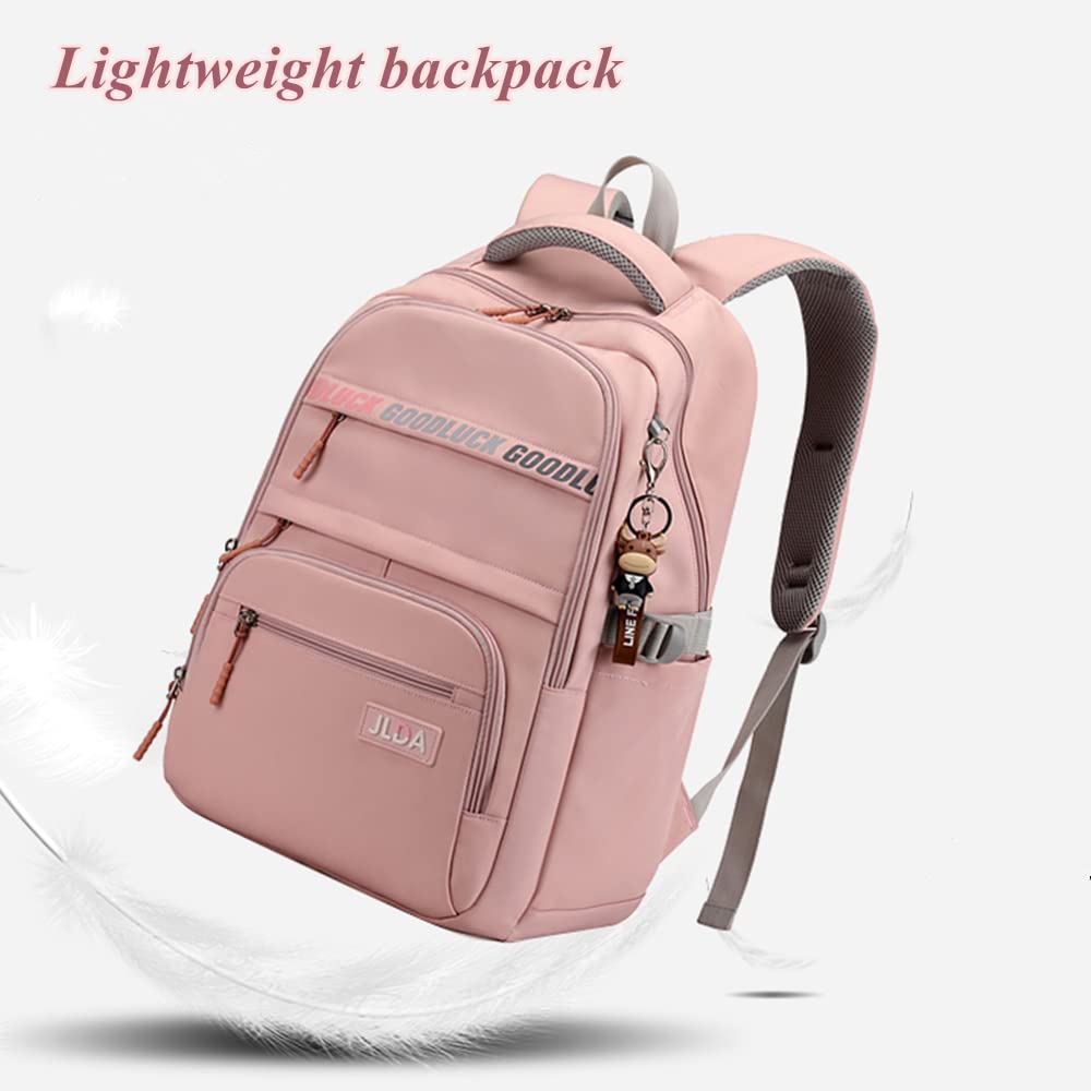 Armbq Girls Backpack Large-Capacity Middle Elementary School Casual Bookbag Kids Outdoor Travel bag Solid Color Daypack for Teens