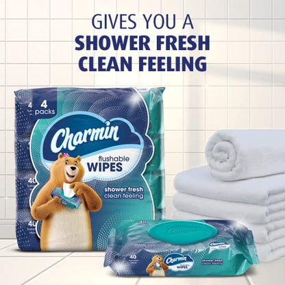 Add 2 to your Cart! Charmin Flushable Wipes, 8 packs, 40 Wipes Per Pack, 320 Total Wipes