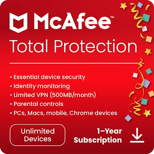 McAfee Total Protection 2023 | Unlimited Devices | Cybersecurity Software Includes Antivirus, Secure VPN, Password Manager, Dark Web Monitoring | Amazon Exclusive |Download