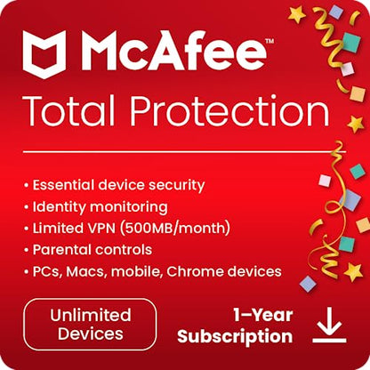 McAfee Total Protection 2023 | Unlimited Devices | Cybersecurity Software Includes Antivirus, Secure VPN, Password Manager, Dark Web Monitoring | Amazon Exclusive |Download