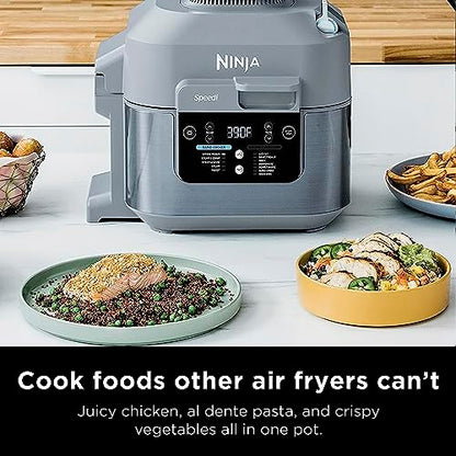 Ninja SF301 Speedi Rapid Cooker & Air Fryer, 6-Quart Capacity, 12-in-1 Functions to Steam, Bake, Roast, Sear, Sauté, Slow Cook, Sous Vide & More, 15-Minute Speedi Meals All In One Pot, Sea Salt Gray