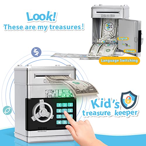MAGIBX Piggy Bank Toys for 6 7 8 9 10 11 Year Old Boy Easter Gifts, ATM Piggy Bank for Real Money for Boys Toys Age 6-8-10-12, Money Saving Box for Adults Christmas Birthday Gifts for Kids 5-7