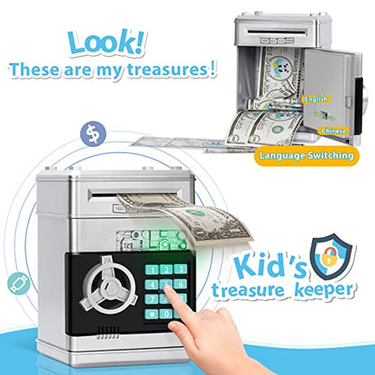 MAGIBX Piggy Bank Toys for 6 7 8 9 10 11 Year Old Boy Easter Gifts, ATM Piggy Bank for Real Money for Boys Toys Age 6-8-10-12, Money Saving Box for Adults Christmas Birthday Gifts for Kids 5-7