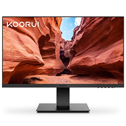 KOORUI 24 Inch Monitor, Full HD 1080p VA LED Computer Monitor, 75Hz FHD 1920 x 1080 Ultra Slim Desktop PC Monitor with HDMI, VGA, 75 x 75 mm VESA Mountable, Black