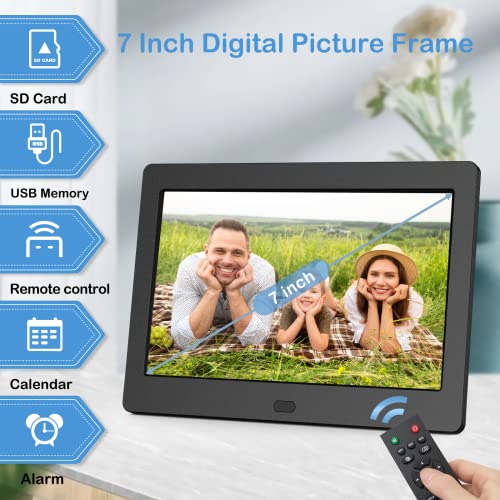 Atatat Digital Picture Frame with High Resolution 1280x800 16:9 IPS Screen/1080P 720P Video Player/Stereo/MP3/Auto-Rotate/Calendar/Time
