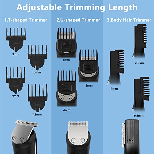 AMULISS Beard Trimmer for Men, Hair Clipper Trimmer for Men, Waterproof Mens Beard Grooming Kit, Cordless Barber Clippers for Hair Cutting with Nose Trimmer, Electric Razor, Body Shaver