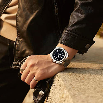 BUREI Fashion Quartz Watch for Men Watch Analog Date Watch with Stainless Steel Band Waterproof Classic Watches for Men