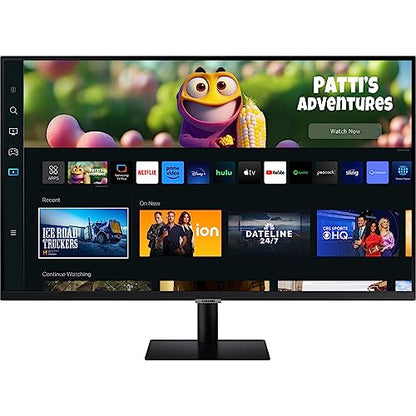 SAMSUNG 27" M50C Series FHD Smart Monitor w/Streaming-TV, 4ms, 60Hz, HDMI, HDR10, Watch Netflix, YouTube and More, IoT Hub, Mobile Connectivity, LS27CM502ENXGO, Black