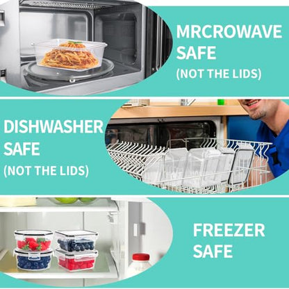 Skroam 72 piece Food Storage Containers Set with Airtight Lids (36 Containers & 36 Lids), Plastic Leak-Proof Kitchen Storage Containers for Pantry Organizers and storage - Meal Prep, Lunch Containers