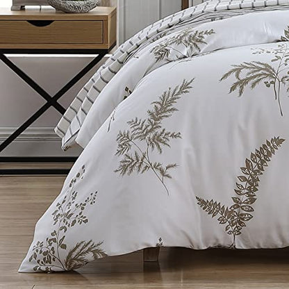 Stone Cottage - King Duvet Cover Set, Cotton Sateen Bedding with Matching Shams, Elegant Home Decor (Willow Tan/Beige, King)