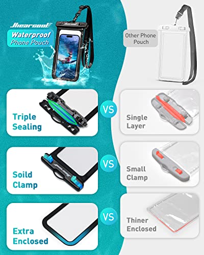 Hiearcool Universal Waterproof Case, Waterproof Phone Pouch Compatible for iPhone 14 13 12 11 Pro Max XS Plus Samsung Galaxy S22 Cellphone Up to 8.3", IPX8 Cellphone Dry Bag for Vacation-2 Pack