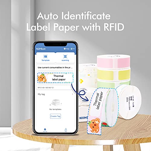 YuLinca Label Maker D11 with Tape, Wireless Bluetooth Portable Sticker Labels Printer 10-15mm Label Width Compatible with iOS & Android for Home & Office (Grey-White)