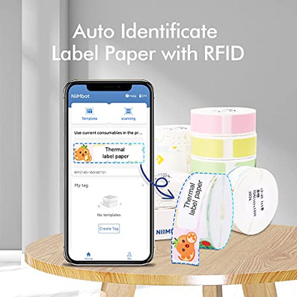 YuLinca Label Maker D11 with Tape, Wireless Bluetooth Portable Sticker Labels Printer 10-15mm Label Width Compatible with iOS & Android for Home & Office (Grey-White)