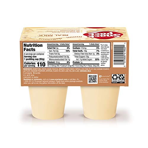 Snack Pack Tapioca Pudding, 4 Count Pudding Cups (12 Pack)
