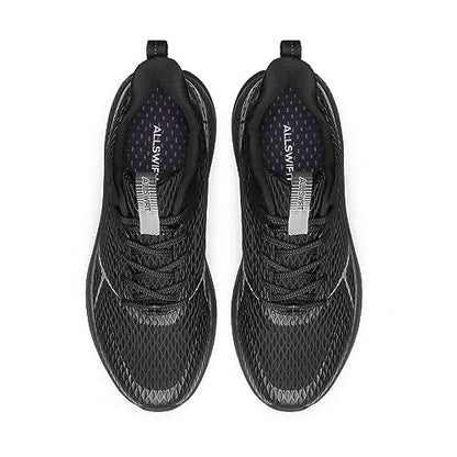 ALLSWIFIT Men's Running Shoes Breathable Lightweight Jogging Walking Sneakers for All-Day Wear All Black Size 9 SARR009M