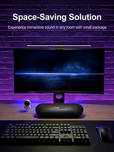 Nylavee Computer Speakers, PC Sound bar for Desktop, HiFi Stereo Soundbar, Large Speaker Drivers, 3.5mm Aux-in Connection, USB Powered Mini Speaker Soundbar for Desktop Monitor, PC, Laptop, Tablets