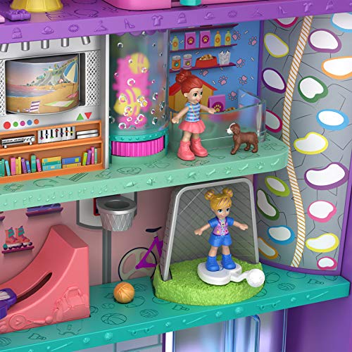 Polly Pocket Dolls and Playset, Mega Mall with 3 Micro Dolls, Toy Car and Accessories, 6 Floors and Elevator, Toys for Kids (Amazon Exclusive)