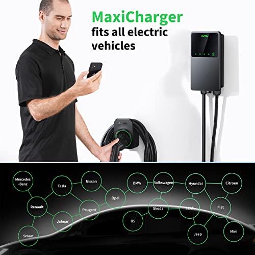 Autel MaxiCharger Home Electric Vehicle (EV) Charger, up to 40 Amp, 240V, Level 2 WiFi and Bluetooth Enabled EVSE, NEMA 14-50 Plug, Indoor/Outdoor, 25-Foot Cable with Separate Holster, Dark Gray