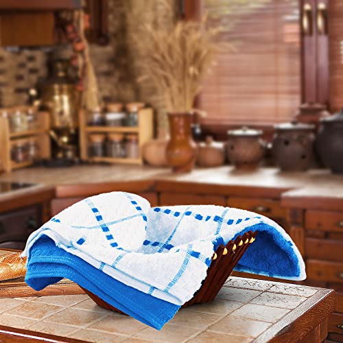 Utopia Towels Kitchen Towels [12 Pack], 15 x 25 Inches, 100% Ring Spun Cotton Super Soft and Absorbent Linen Dish Towels, Tea Towels and Bar Towels Set (Blue)