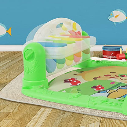 Kuduo Bao Funny Play Piano Tummy Time Baby Activity Gym Mat, Baby Play Mat Baby Gym with 5 Infant Learning Sensory Baby Toys, Music and Lights for Newborn Baby 0 to 3 6 9 12 Months