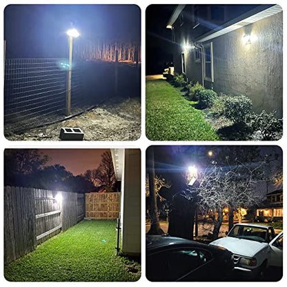 Mokot Solar Outdoor Lights, 288 LED IP65 Waterproof Motion Sensor Outdoor Lights with Remote Control, 4 Heads Solar Flood Wall Lights for Outside Garden Patio Yard - 2Pack